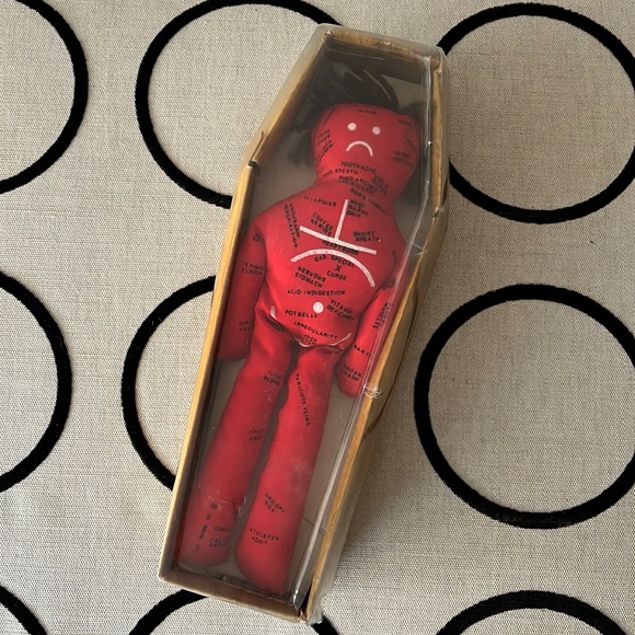 Vintage Red Voodoo Doll Plush Toy - Picture 3 of 9